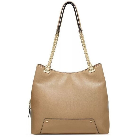 INC Trippii faux-leather chain strap women's tote shoulder bag - CAMEL (Used) - Picture 1 of 12